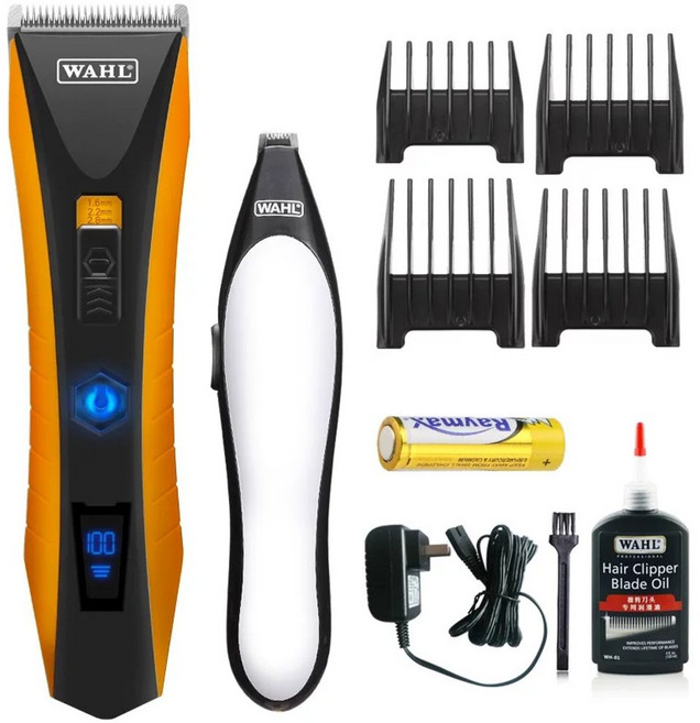 왈 바리깡 하모니 토끼(국내AS가능) 프로 러브에디션 왈클리퍼 바버 미용, 1개, E. 천연 오렌지 디지털 디스플레이 7 조각 오일