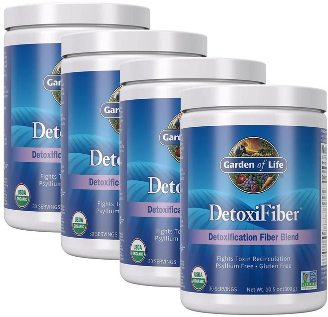 가든오브라이프 디톡시파이버 식이섬유 분말 Garden of Life Detoxifiber Powder, 4개, 300g - 쿠팡
