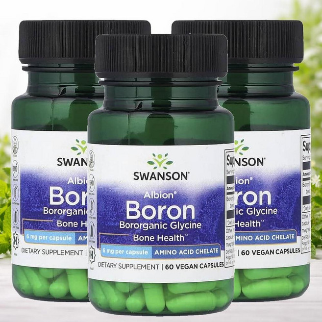 스완슨 보론 붕소 알비온 Swanson Boron Albion 6mg 60정 3병, 3개