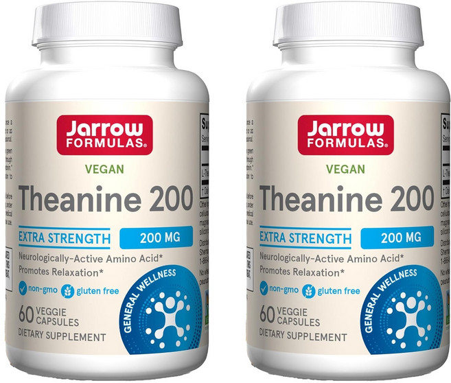 Jarrow FORMULAS 賈羅公式 茶胺酸素食膠囊 200mg, 60顆, 2罐