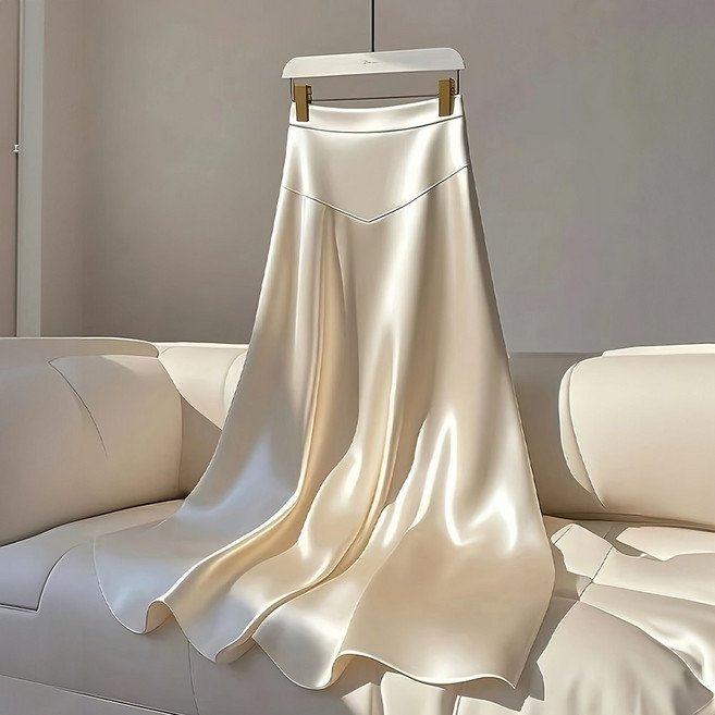 럭스새틴 롱스커트 섹시 미시룩