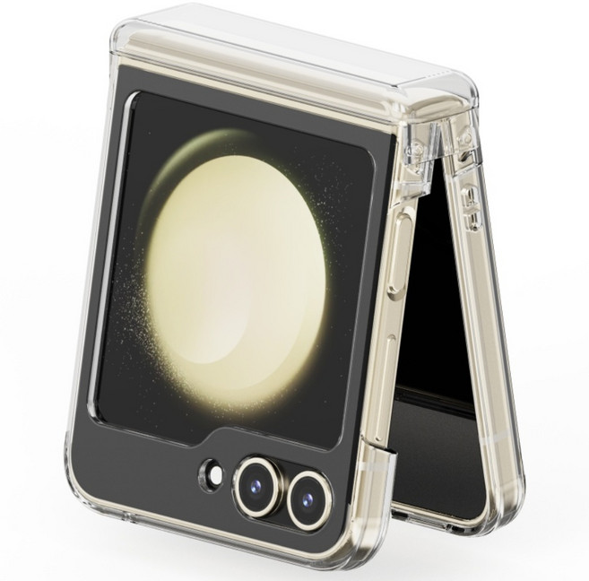 디버스 갤럭시 Z플립 힌지 보호변색방지 클리어 투명 케이스