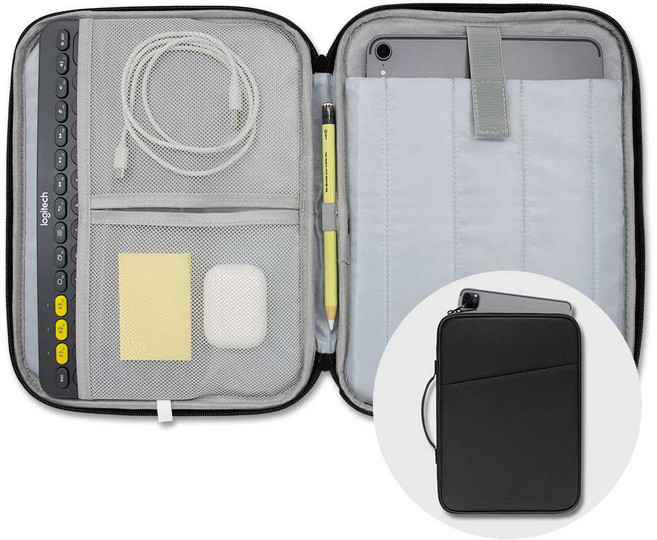 태스코나 마카롱 태블릿 파우치 아이패드 갤럭시탭 케이스 커버, 블랙