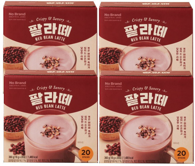 달달한 현미와 흑미가 씹히는 팥라떼 20입, 4개, 20개입, 18g