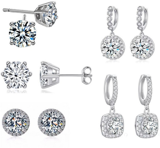 [탑스텔라] 모이사나이트 3캐럿 빅사이즈 귀걸이 5종모음 실버S925 화이트골드도금 GRA인증