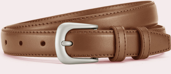 패션파트너 남녀공용 매트 무광 실버 니켈 버클 슬림 가죽 벨트 데일리 캐주얼 허리띠 3color