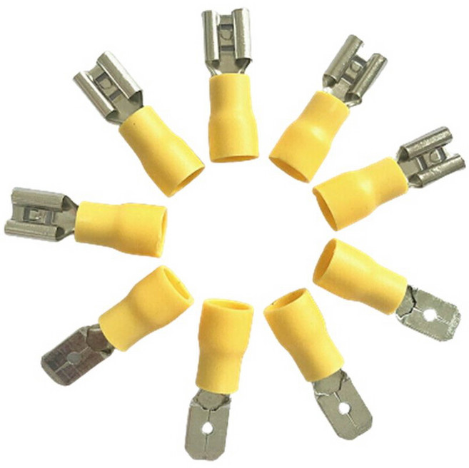 10-12AWG 24A 압착단자 터미널 노랑 암20pcs 수20pcs