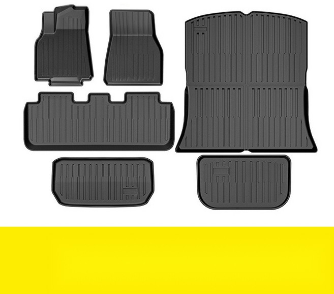 테슬라 모델Y 모델3 차량용 발매트 카매트 풋매트 오리지널 패턴 새로운 버전 Highland 전면 및 후면 트렁크, 모델Y 세트(플로어+트렁크+싱글)