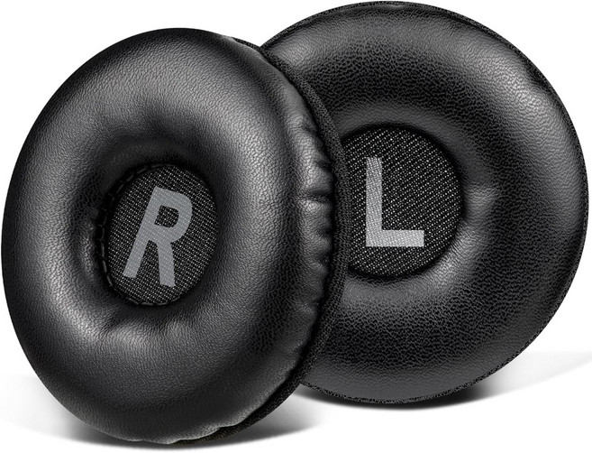 SOULWIT 교체용 이어패드-호환 모델 로지텍 Logitech H390 H600 H609 H760 무선 헤드폰 다양한 소재 옵션 고밀도 소음 차단 폼 두께 추가 쿠션 1쌍, Protein Leather, Black, 1개