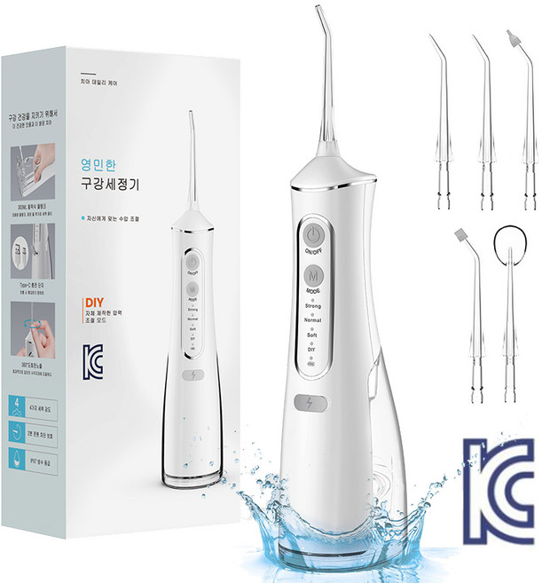 스타일닥터 대용량 구강세정기 건강한 구강관리 물치실 + 5개노즐팁, 화이트