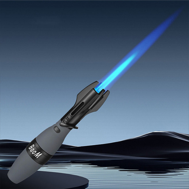 로켓 직진형 토치 라이터 고화력 다용도 휴대용 캠핑 가정 요리 화력 불꽃 조절 잠금기능, 로켓 직진형 토치 라이터-국방색