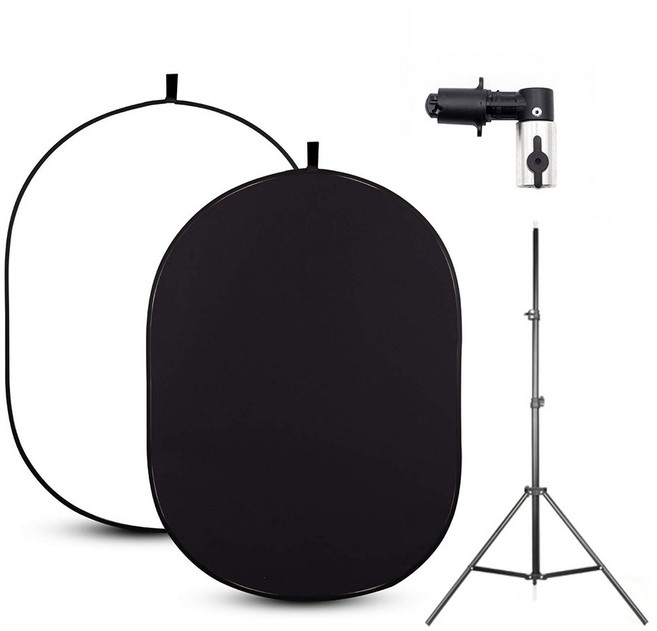 촬영용 원터치 배경판 블랙 화이트 양면 1m x 1.5m 면소재 유튜브 방송 홈스튜디오, 블랙/화이트 양면, 1개, 블랙화이트 양면