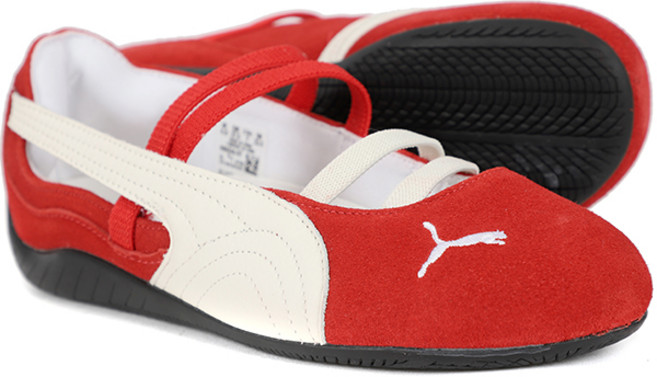 푸마 메리제인 슈즈 스웨이드 스피드캣 발레 SD 우먼 레드 화이트