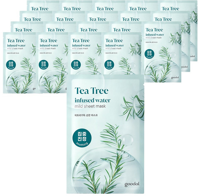 구달 순한 마스크팩 티트리, 20개, 1개입