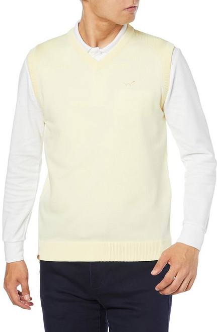 에드윈 골프 남성 셔츠 니트 조끼, cream, XLarge, 1개