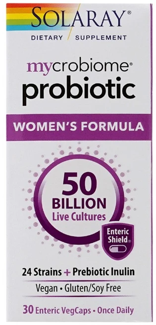 솔라레이 마이크로미 프로바이오틱 우먼스 포뮬러 500억 엔터릭 베지캡 비건 글루텐 프리, 30개입, 1개, 30정 - 쿠팡