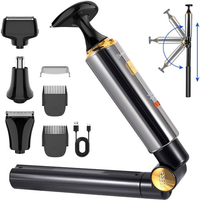 전기 남성 페이 방수 확장 가능한 키트 헤어 1개 그루머 면도기 보조 4인치 트리머 바디