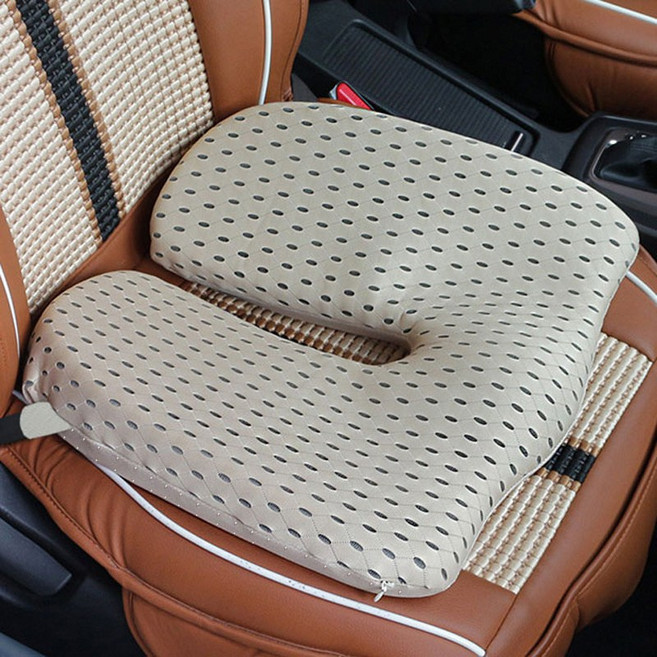 戀天使汽車坐墊 辦公室增高坐墊 透氣記憶棉坐墊 椅墊, 1個, 網孔米配滌綸米坐墊:如圖