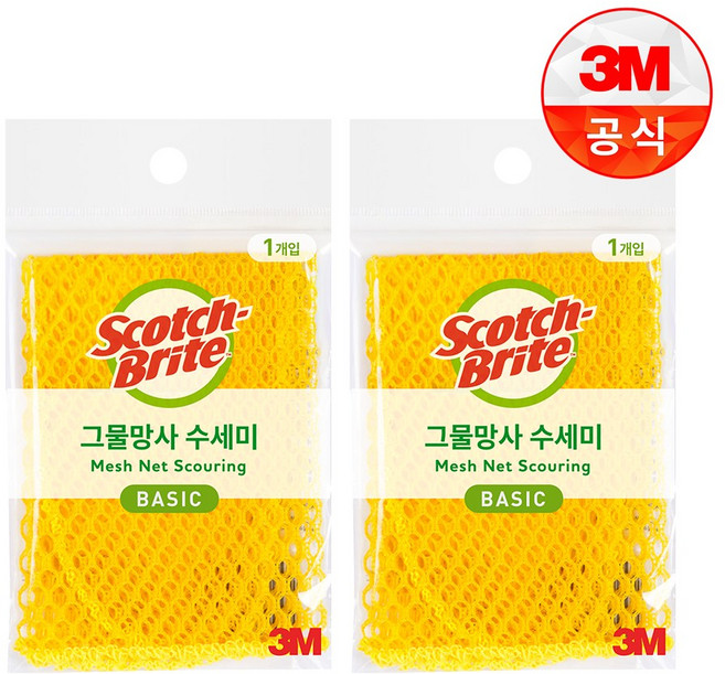 스카치브라이트 베이직 그물망사 수세미, 1개입, 2개