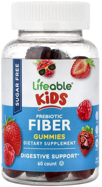 라이프에이블 키즈 프로바이오틱스 화이버 네츄럴베리 비건 슈가프리 구미젤리 60개, 60정, 1개 - 쿠팡