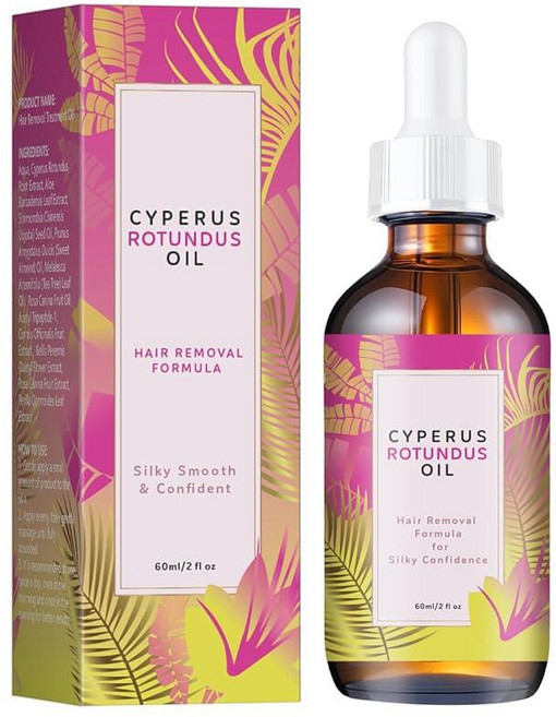 60ml 사이페러스 로툰더스 오일 제모용 천연 사이퍼러스 원치 않는 모발 성장 감소 보습 및 진정 체모 모든 피부 타입에 이상적