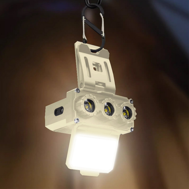 리와트 LED 캡라이트 최신형 C타입 경량 모션센서 벌레퇴치 등산 낚시 헤드랜턴 LC-27R, 1개, (1) 크림