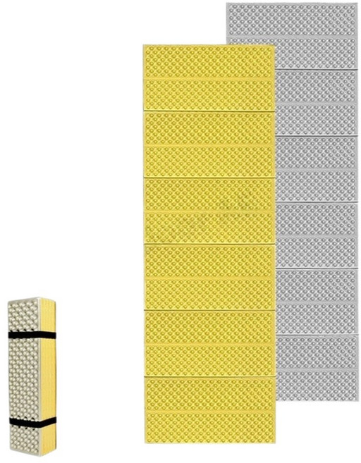 蛋巢防潮墊 戶外露營 登山 輕便折疊 隔熱保暖 睡墊, 檸檬黃+升級鋁膜（IXPE高弹抗压）