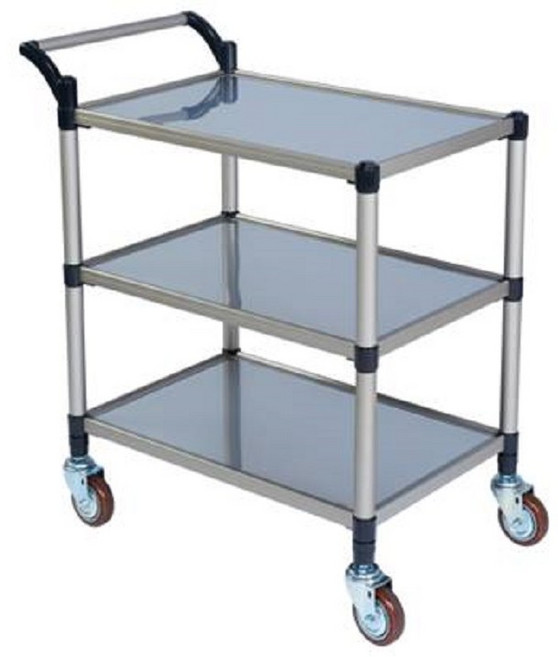 서해기업 삼단 스텐레스 써스 SUS 스텐 서빙카트 스텐카트 식당용 병원용 업소용 주방 유한캐스터 무소음, 1개, 중,와인바퀴