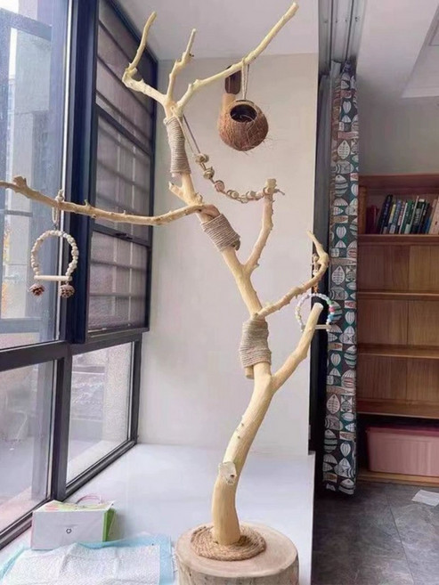 앵무새 놀이터 용품 원목 새장 사다리 새 집 장난감 나무 그네 스탠드 횃대 횟대, 1개, 70cm 새장