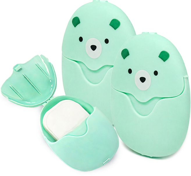 픽101 휴대용 종이비누 50매입 2개세트 여행용 비누 세안비누 민트, 15g, 2개, 민트X2개