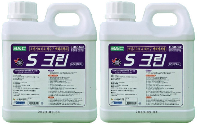 에스크린 변기세정제 요석 석회 제거제, 2개, 1L