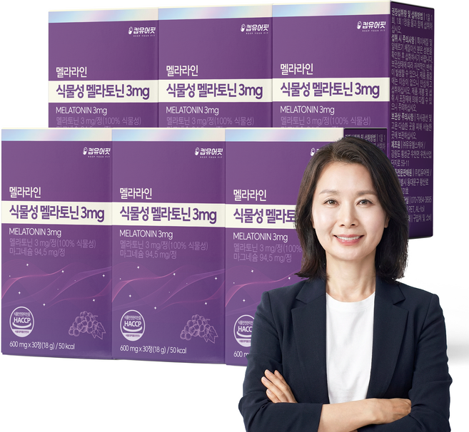 킵유어핏 100% 식물성 멜라토닌 3mg 멜라라인 HACCP 인증 메라토닌, 6개, 30정