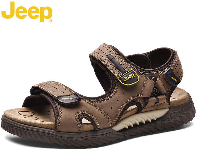 JEEP 남성용 가죽 캐주얼 샌들 P602021k
