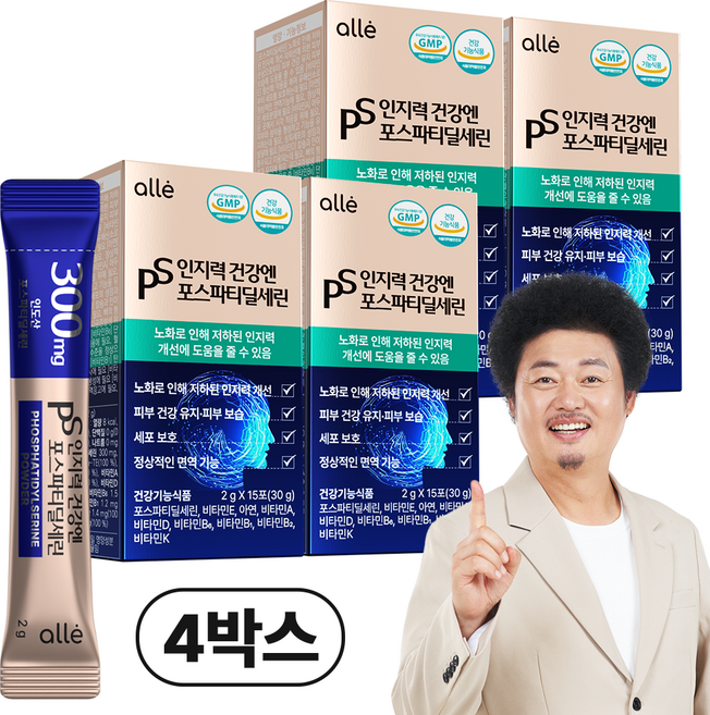 포스파티딜세린 PS 분말 가루 식약청인증 인지력 개선 알레, 30g, 4개