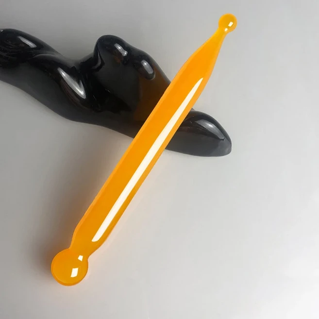 1개 얼굴 마사지 경혈점 펜 중국 의학 괄사 미용 마사지 도구 천연 옥 스틱 스톤 괄사, 기타, 04 Orange