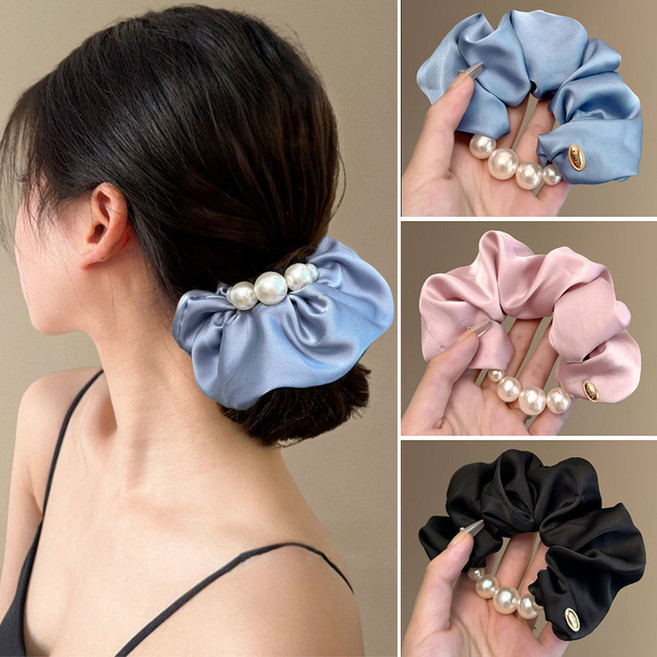 ZMBIRD 3종세트 진주 헤어끈 대형 곱창 머리끈 N338