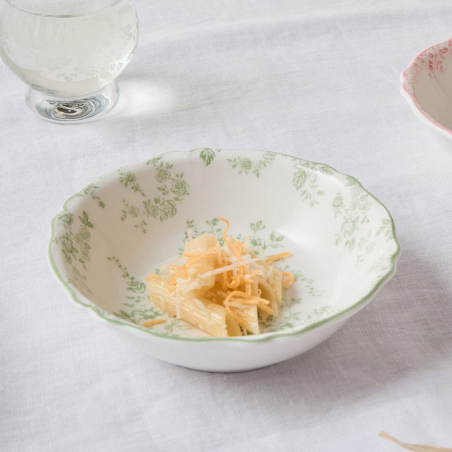 모던하우스 로즈리옹 스칼럽 찬기 D14 그린-CA9926018, 1개, 사진참조