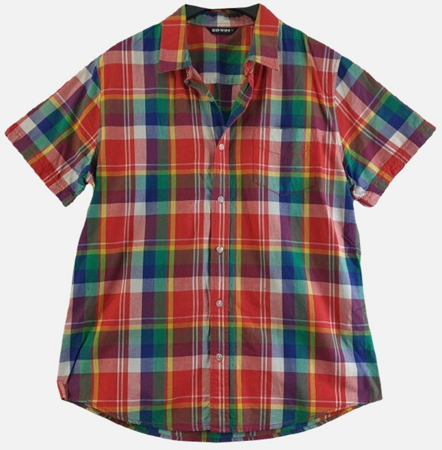 [빈티지올데이] 에드윈 남자105 배색 체크 남방 M6015