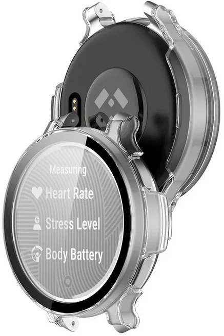 Garmin Lily 2 용 PC 시계 케이스 + 유리 필름 Lily2 Active 강화 프레임이있는 활성 화면 보호기 커버, 01 Garmin Lily 2 Active, 04 clean