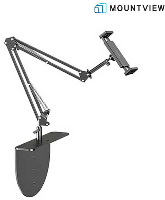 마운트뷰 자바라 캔틸 레버 태블릿 탭 핸드폰 스마트폰 침대 거치대, 1세트, 블랙 [BOM2089]