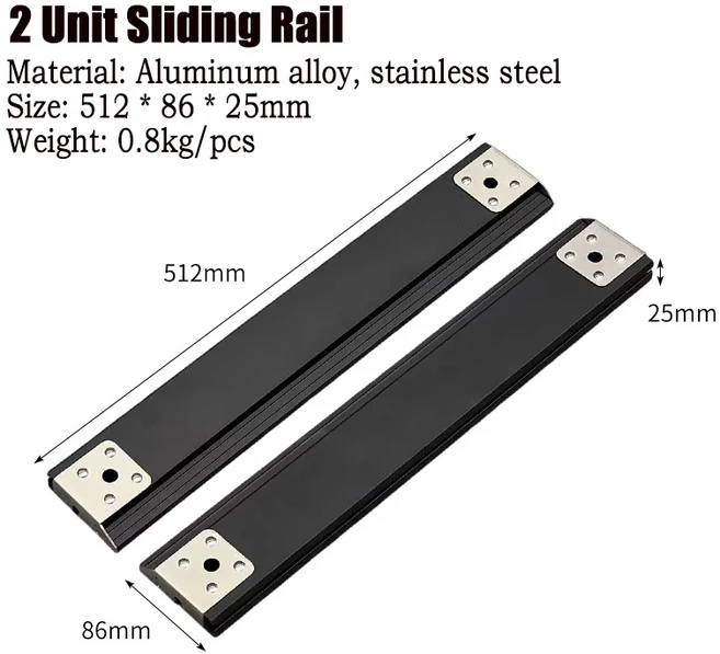 야외 IGT 프레임 테이블 이동식 블랙 캠핑 접이식 2/3/4 유닛 다리, 05 2 Unit Slide Rail