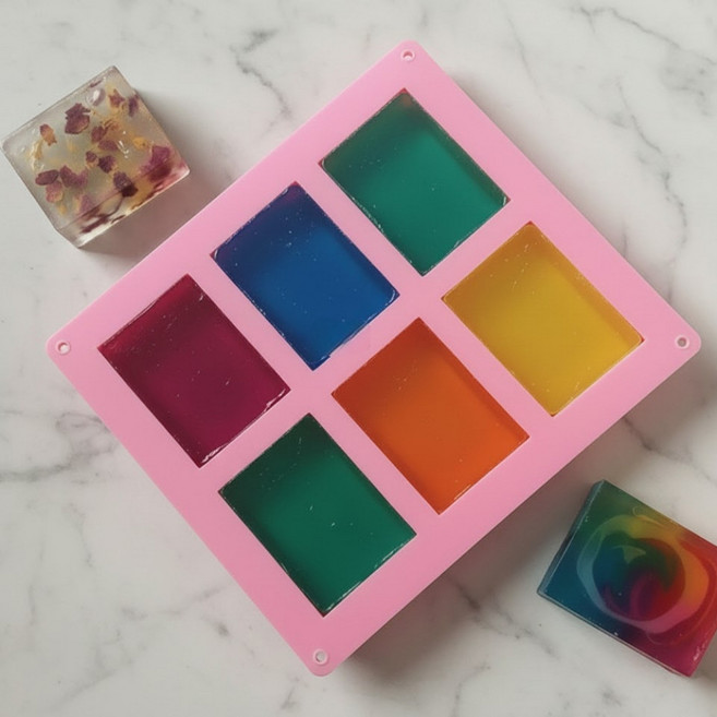 아로마 모스큐브 비누 DIY 6구 실리콘 몰드 직사각, 본상품