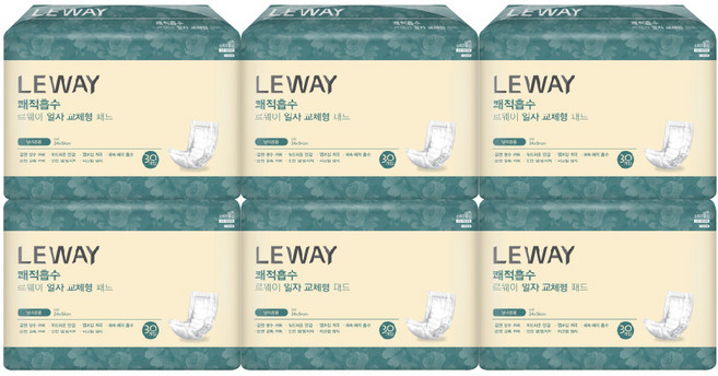 미래생활 르웨이 일자형 실버패드 성인용 속기저귀 +바디로션50ml증정, FREE(onesize), 30개입, 6개