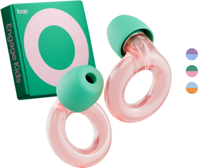 Loop 룹 이어플러그 인게이지 키즈 2 어린이용 집중력향상 소음감소 귀마개, 1개, 워터멜론 레드