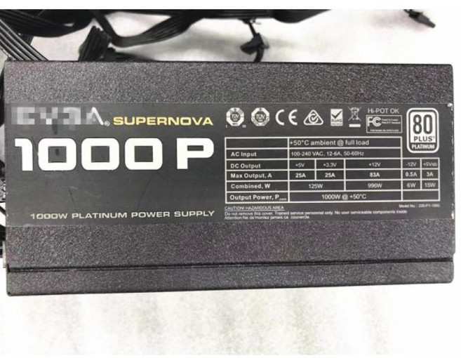10개의 그래픽 카드 6+2p Avic EVGA 1000p 전체 모듈 플래티넘 Evga1000p, 01 < 150W_01 CHINA_01 EU 플러그