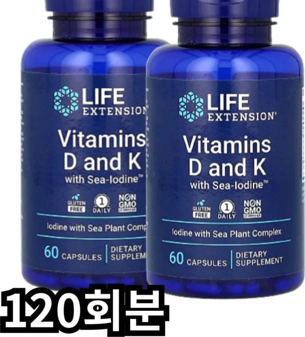 라이프익스텐션 비타마인드 D 앤 K 캡슐, 120회분, 1개 - 쿠팡