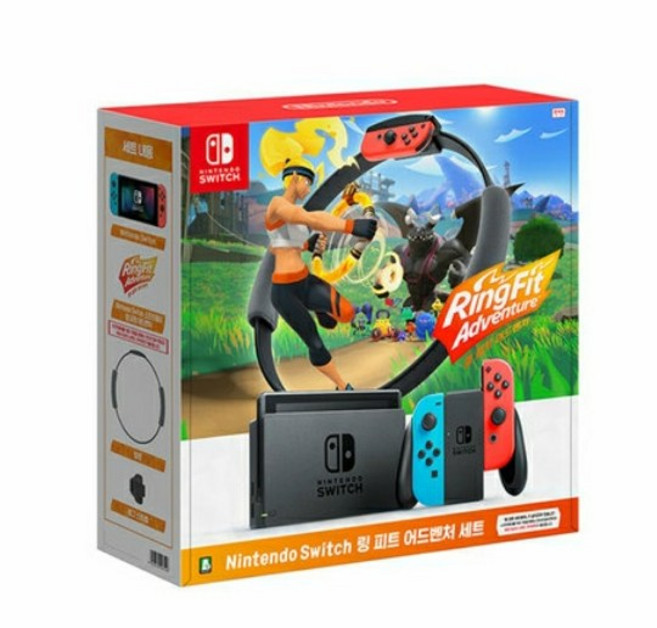 닌텐도 스위치 본체 정발 신형 HAD 네온 그레이+ 링 피트 어드벤쳐 합본 한글판 포함