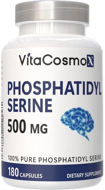 미국직배송 VitaCosmoX Phosphatidylserine 포스파티딜세린 500mg, 1개, 180정