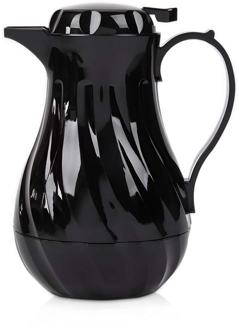 OCS 부품 쉽게 부을 수 있는 보온 커피 카라페 차 핫 초콜릿 및 물을 위한 8인치 단열 온수 냉음료 피처 서버 간편한 식별을 컬러 태그 20온스 블랙, Black, 20 Ounces