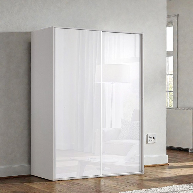 국내제작 직접배송 키높은 2000mm 폭넓은 1620mm 깊이 630mm LPM유광 슬라이딩옷장 이불장 양복장, LPM유광화이트